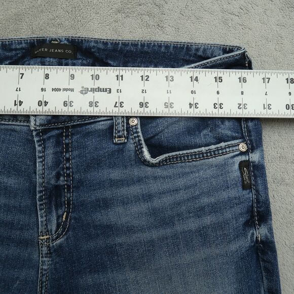 Silver Jeans Women's Size 30 Blue Mid-Rise Elyse Slim Boot Denim 29" inseam - Picture 4 of 16